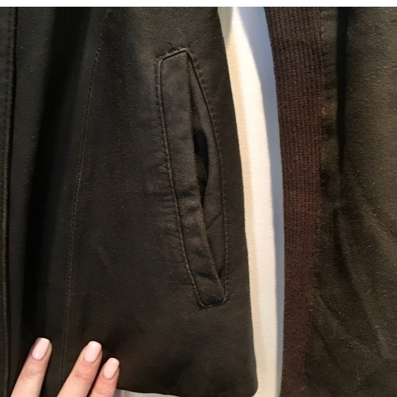 ❤️Elie Tahari Lambskin Leather Grey Drape Jacket - Picture 5 of 7